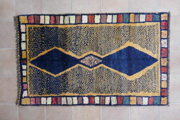 tappeto Gabbeh Gashghai con losanghe blu