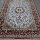 tappeto persiano isfahan fondo seta azzurro da salotto