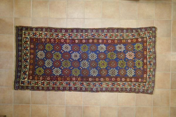 antico tappeto caucaso karabagh antico azzurro