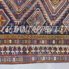 antico tappeto caucasico kuba lana su lana fondo blu ultimo quarto 800- 310x160 cm
