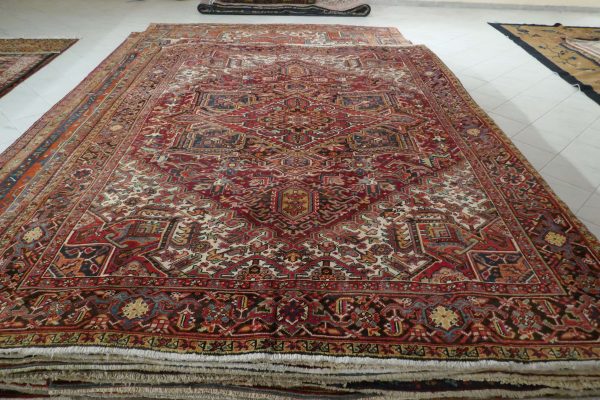 tappeto Heriz Antico rosso avorio grande