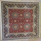 tappeto Isfahan rosso Extrafine Misto seta quadrato