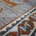 antico tappeto persiano gabbeh gashgai 199x137 cm con i leoni stilizzati sul campo in lana