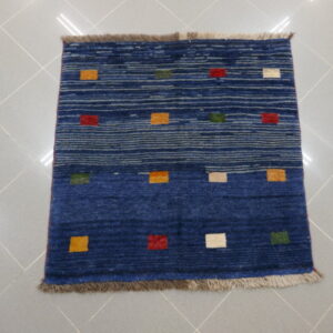 piccolo gabbeh gashghai Persia fondo blu quadrato