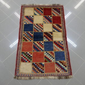vecchio gabbeh gashghai Persia multicolore a formelle