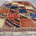 vecchio piccolo gabbeh gashghai Persia multicolore a formelle 132x82 cm