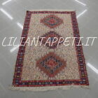 kilim sumakh persiano shahsavan lana e cotone fondo avorio 190x127 cm