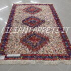 kilim sumakh persiano shahsavan lana e cotone fondo avorio 190x127 cm