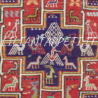 kilim sumakh persiano shahsavan lana e cotone fondo avorio 190x127 cm