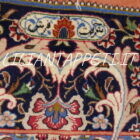 tappeto persiano kum extrafine fondo blu e salmone misto seta 213x139 cm