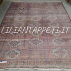 Antico tappeto Shahsavan Mogan fondo rosso viola 282x212 cm