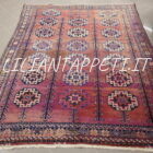 Antico tappeto Shahsavan Mogan fondo rosso viola 282x212 cm