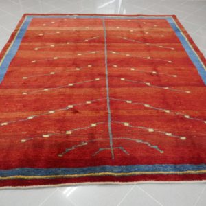 tappeto Gabbeh rosso poco disegno