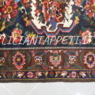 antico tappeto passatoia bakhtiari bibibaf a fiori su fondo blu molto lunga 370x106 cm