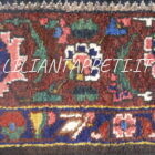 antico tappeto passatoia bakhtiari bibibaf a fiori su fondo blu molto lunga 370x106 cm