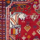 tappeto persiano gashgai fondo rosso mattone da sala 247x165 cm