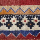 Tappeto Gabbeh Gashgai persiano annodato a mano in lana su lana 194x117 cm