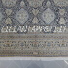 antico tappeto persiano nain habibian autentico grande fondo blu con lana e seta 380x280 cm