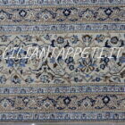 antico tappeto persiano nain habibian autentico grande fondo blu con lana e seta 380x280 cm