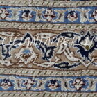 antico tappeto persiano nain habibian autentico grande fondo blu con lana e seta 380x280 cm