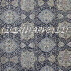 antico tappeto persiano nain habibian autentico grande fondo blu con lana e seta 380x280 cm