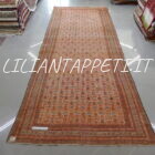 tappeto persiano Farahan antico fine XIX secolo lana su cotone colori naturali 500x186 cm fondo albicocca-avorio