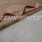 tappeto persiano tabriz 60 raj da salotto color rosa salmone e beige 360x253 cm