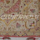 tappeto persiano tabriz 60 raj da salotto color rosa salmone e beige 360x253 cm