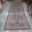 tappeto persiano Kirman grande Kelley lana su cotone 590x193 cm -primi XX secolo