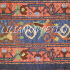 tappeto persiano curdo antico fondo blu con albero della vita stilizzata lana su cotone 183x135 cm