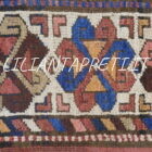 tappeto passatoia persiana shahsavan antica molto lunga geometrica con le losanghe lana su lana 470x115 cm