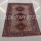 tappeto persiano gharajeh fondo avorio lana su cotone 187x140 cm