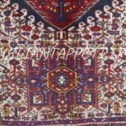 tappeto persiano gharajeh fondo avorio lana su cotone 187x140 cm
