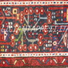 tappeto persiano gharajeh fondo avorio lana su cotone 187x140 cm