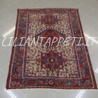 tappeto persiano gharajeh fondo avorio lana su cotone 187x140 cm
