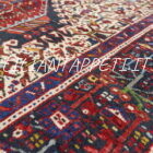 tappeto persiano gharajeh fondo avorio lana su cotone 187x140 cm