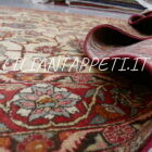 Antico Tappeto Persiano Tabriz Fondo Avorio 215x137 cm