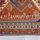 tappeto persiano gashgai antico fondo arancio tutto lana 233x161 cm