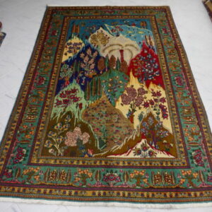 tappeto persiano tabriz paesaggistico