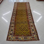 tappeto passatoia antica kazak fondo giallo
