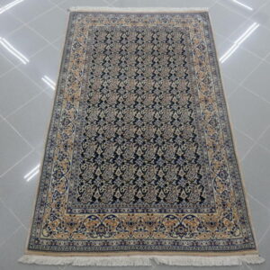 tappeto persiano nain tudeshk fondo blu disegno boteh