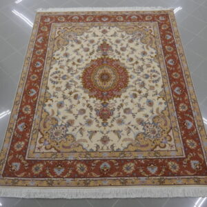 tappeto persiano tabriz da salotto fondo chiaro 250x200