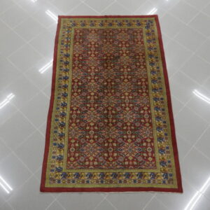 antico tappeto cinese khotan da salotto motivo herati su campo rosso