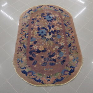 tappeto cinese antico pechino periodo decò ovale floreale