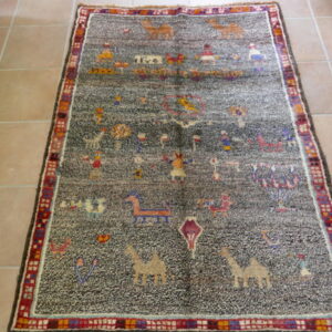 tappeto persiano gabbeh gashgai color grigio