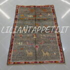 tappeto persiano gabbeh gashgai color grigio in lana 163x114 cm