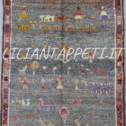 tappeto persiano gabbeh gashgai color grigio in lana 163x114 cm