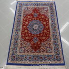 tappeto persiano isfahan misto seta extrafine da salotto rosso blu
