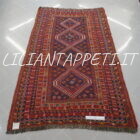 tappeto persiano lori antico fondo blu tutto lana 240x140 cm