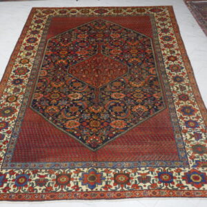 antico tappeto persiano malayer molto grande da sala motivo herati rosso e blu
